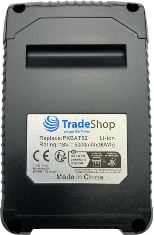 Trade-shop - Li-Ion Akku 18V 5000mAh für Einhell Freelexo 300, 350, 400 bt, 450 bt, 500, 600 bt, 750, 800, 900, Cam 350,...