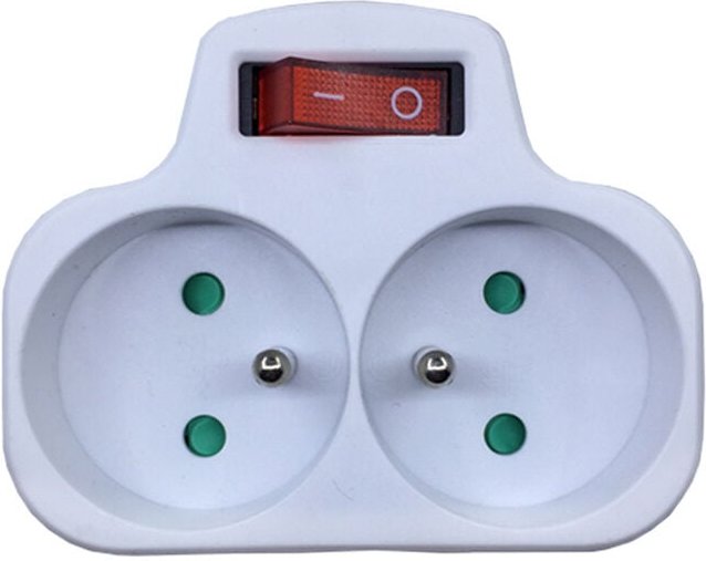 Aougo - Steckdosen mit Schalter, 2-in-1-Steckdosenleiste mit Stecker, elektrische Wandsteckdose, ideal für Schlafzimmer,...