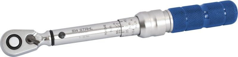 SW-Stahl 03809L Profi Drehmomentschlüssel 1/4 Zoll 5-25 Nm I Rechts-und Linksanzug I Doppelskala FT-L/Nm I 48 Zähne I fü...
