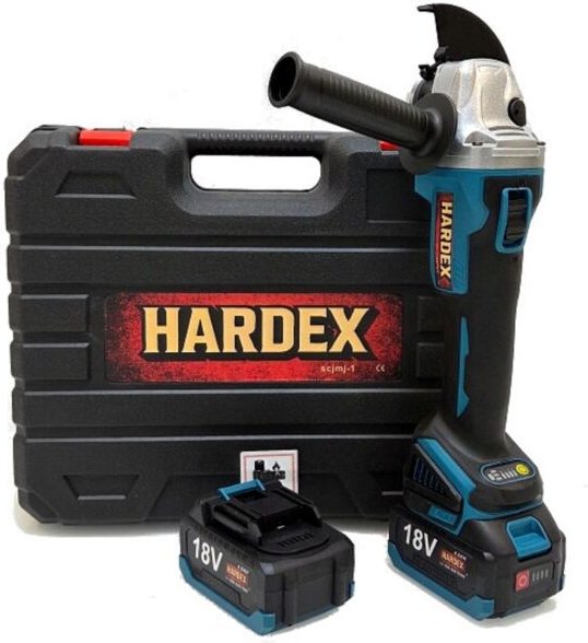 HARDEX Akku-Winkelschleifer 125 mm, 2 x 4,0 Ah Akkus