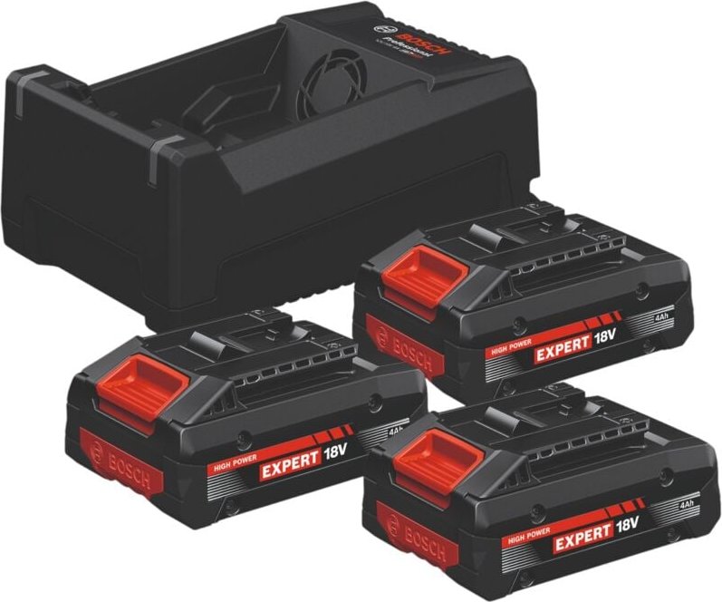 Bosch EXPERT 3x EXBA18V-40 + GAL 12V/18V-80 Starter Set 18 V + 3x Akku 4,0 Ah + Ladegerät