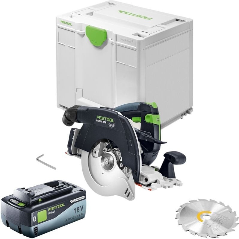 Festool HKC 55 KEB-Basic Akku Handkreissäge 18 V 160 mm Brushless + 1x Akku 8,0 Ah + Systainer - ohne Ladegerät
