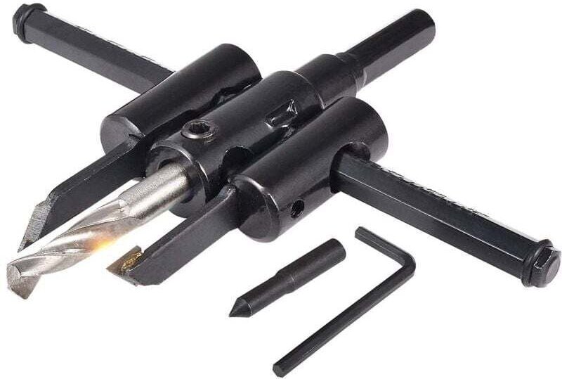 YMYNY 30 mm bis 120 mm verstellbares Kreissägen-Set, Trockenbau-Bohrer, Kreissäge, Lochsäge für die Holzbearbeitung, Hei...