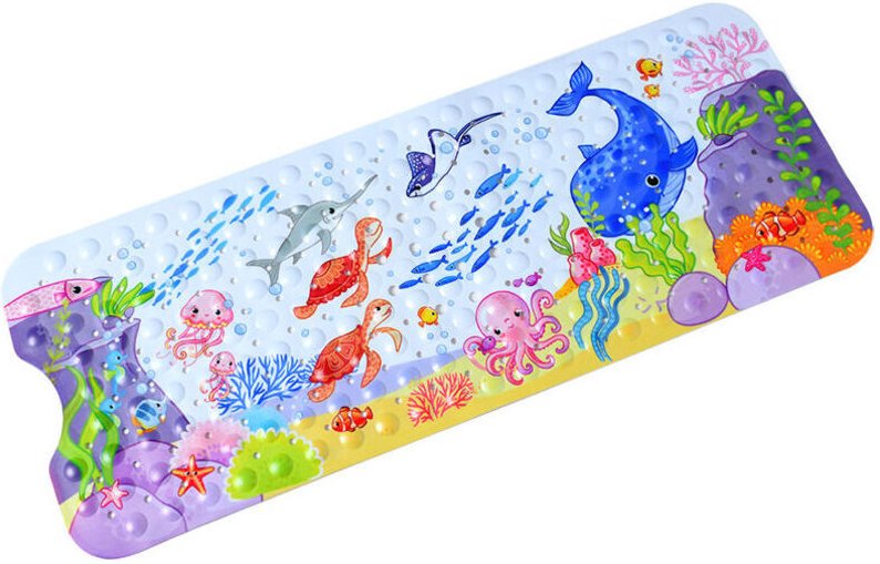 Rutschfeste Badematte 100 x 40 cm (Blauwal), rutschfeste Badewannenmatte mit 200 Saugnäpfen aus PVC-Material, Duschmatte...