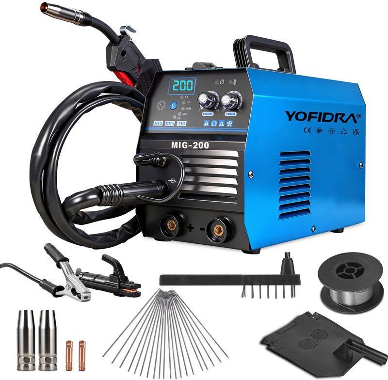 DC-Inverter-Schweißgerät, Leistung zwischen 120 A, MIG/WIG-Schweißgerät 220 V, (Drahtdurchmesser 0,8 mm–1,0 mm, Elektrod...