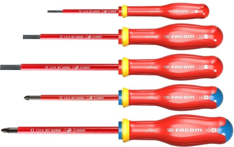 FACOM Schraubendreher-Set PROTWIST 5-tlg. 1000V, Art.Nr. AT5VE.PB