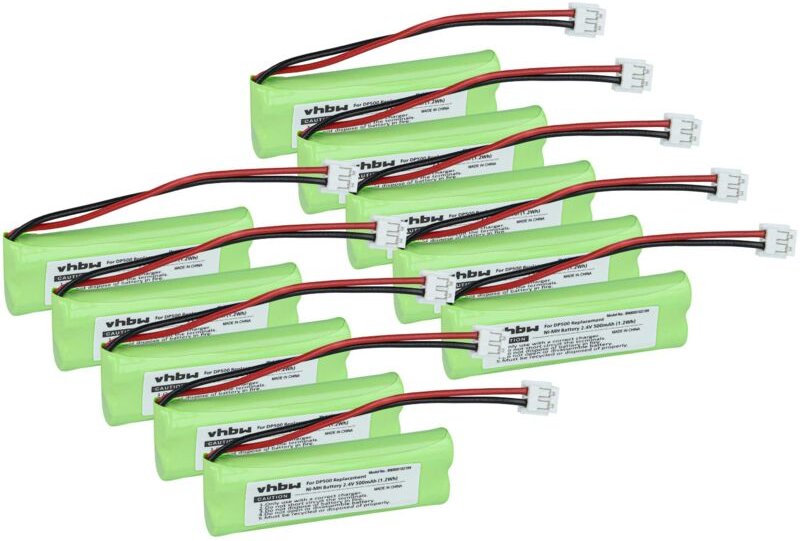 Vhbw - 10x Akku kompatibel mit Medion MD83244, MD83274, MD83173, MD83166, MD83192, MD83242 schnurlos Festnetz Telefon (5...