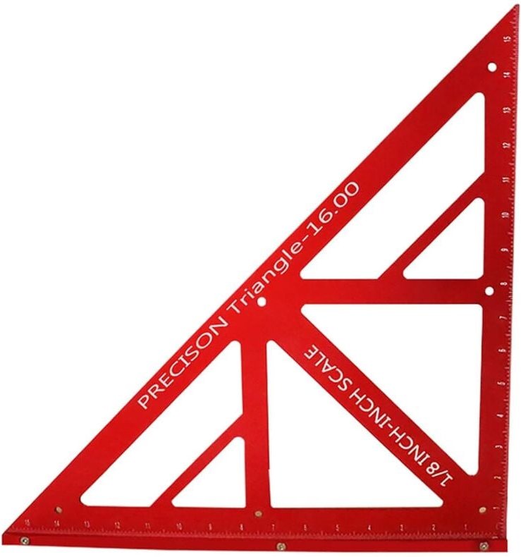 Thumbnail - Dreieck-Lineal aus Aluminiumlegierung für Zimmermann, 45- und 90-Grad-Winkelmesser für dicke Winkel zum Messen in der Ho...