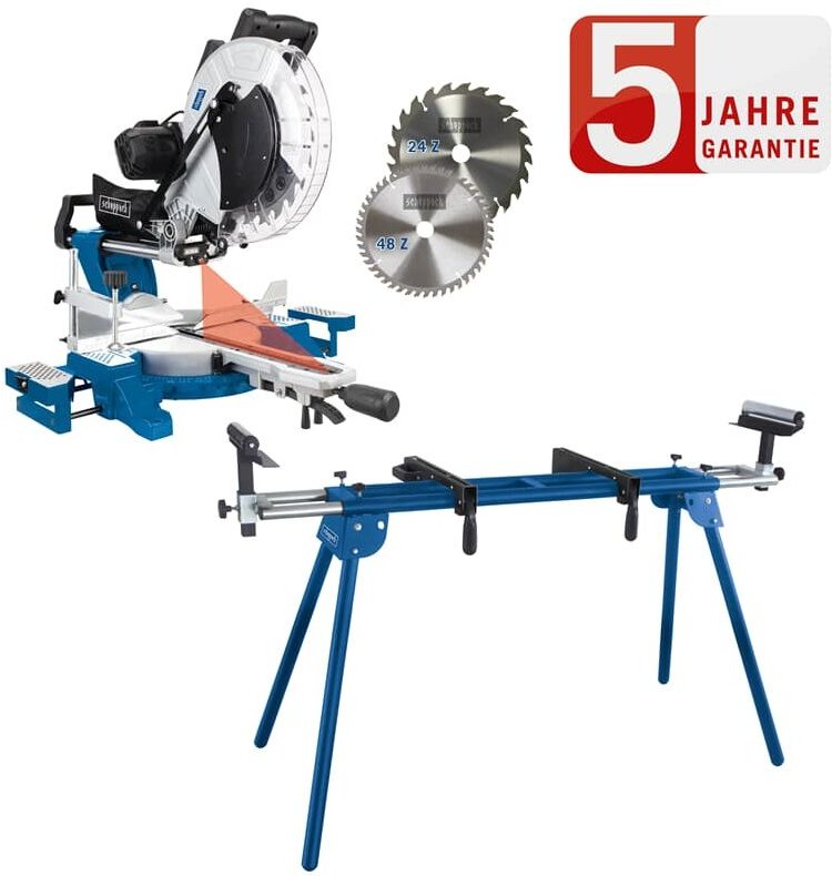 Scheppach - Kapp und Gehrungssäge HM140L Zugsäge Säge 2.Sägeblatt Set mit UMF2000