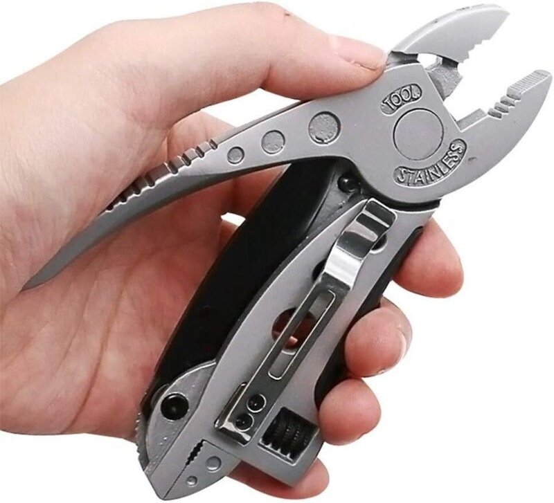 Multifunktionaler, verstellbarer Schraubendreher, Schraubenschlüsselzange, multifunktionales Taschenwerkzeug, Outdoor-Ca...