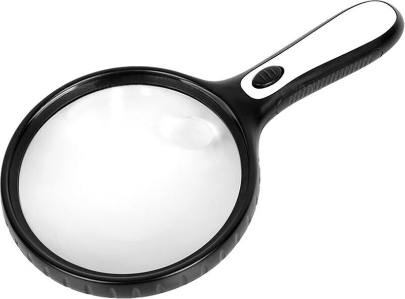 Vergrößerungsglas mit 4 LEDs, 30-fache Vergrößerung zum Lesen, für Schmuck, Senioren und Kinder – Freihändige, beleuchte...