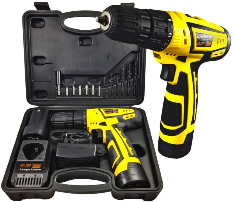 Trade Shop - TRAPANO CORDLESS 10.8V FINKER EGCD10V MIT WERTIGETTA UND PUNTE -