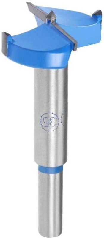 35 mm Hartmetall-Bohrer für Holzlochsägen, zum Bohren von Scharnierlöchern für die Holzbearbeitung (blau, grau)