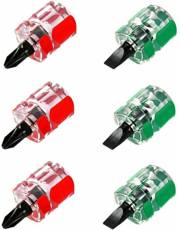 SHINING HOUSE 6-teiliges Nähmaschinen-Schraubendreher-Set, Mini-Kreuzschlitz-Schlitzschraubendreher, Reparaturwerkzeug