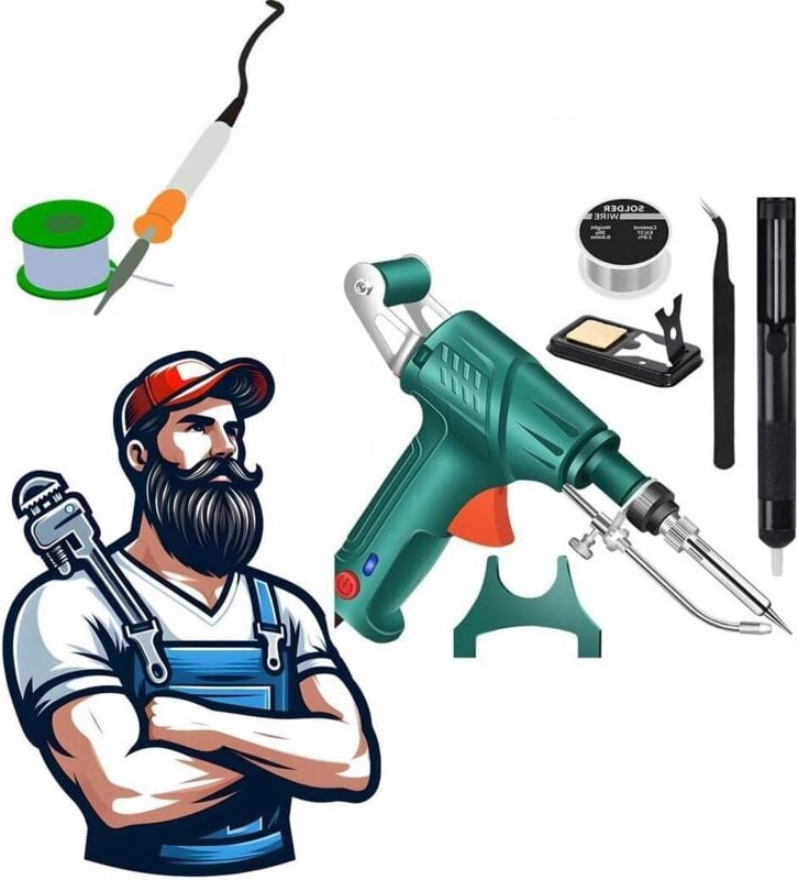 Innenbeheiztes Industrielötwerkzeug, 3-in-1-Multifunktionslötpistolen-Set zum Abisolieren, Schneiden und Schweißen, geei...