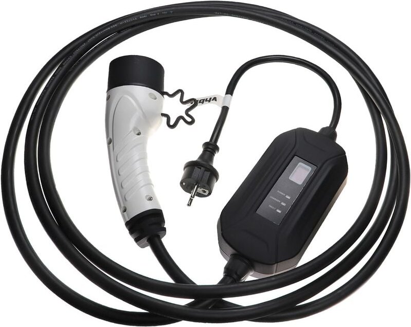 vhbw Ladekabel Typ 2 zu Typ F CEE 7/7 kompatibel mit Fiat Tipo, Topolino, Panda Elektroauto, 1-phasig, 16 A, 3,5 kW, 5 m