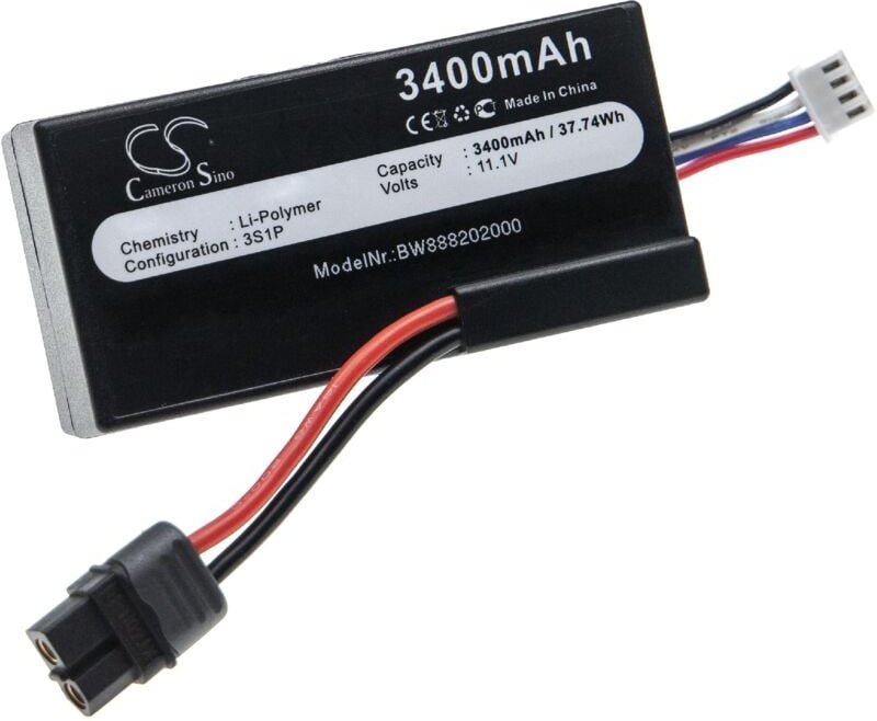 vhbw 1x Akku Ersatz für Parrot PF070250 für Drohne Multicopter Quadrocopter (3400 mAh, 11,1 V, Li-Polymer)