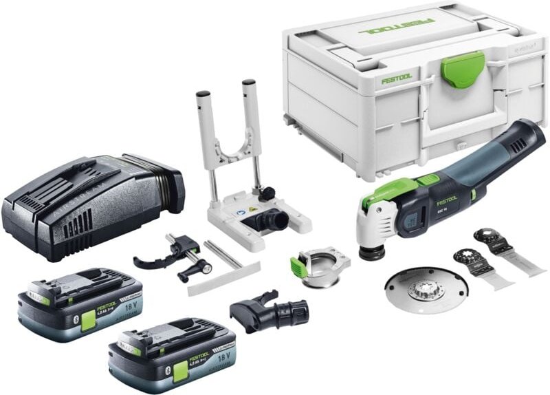 Vecturo osc 18 E-Basic Set Akku Oszillierer 18 v Starlock Max Brushless + 2x Akku 4,0 Ah + Schnellladegerät + Systainer ...