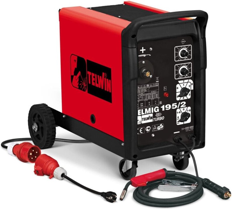 Trade Shop - telwin elektronisches drahtschweissgerät flux mig-mag 400V telmig 195/2 turbo 821069 -