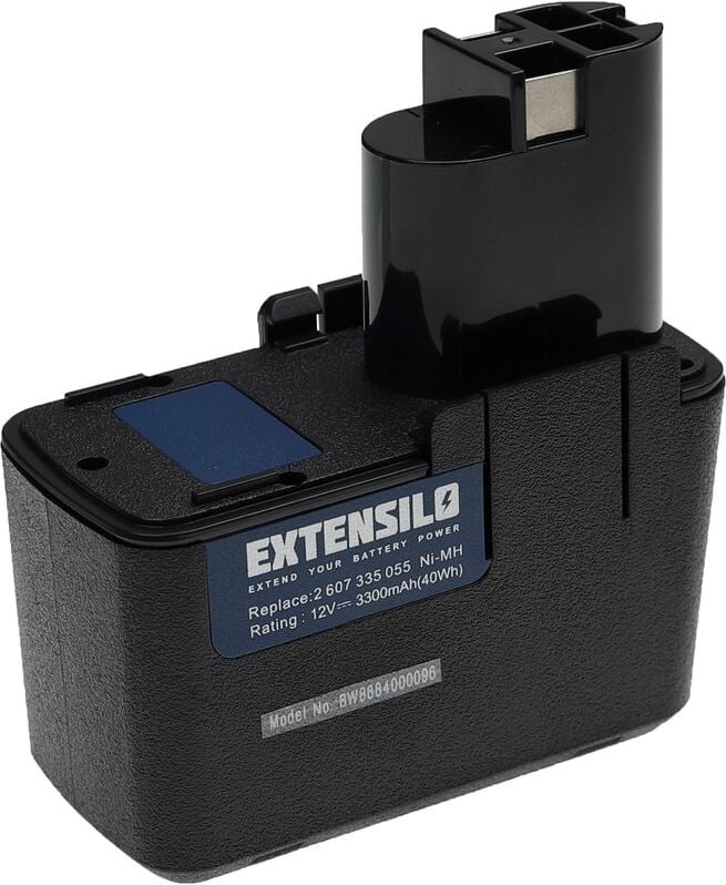 Extensilo - Akku kompatibel mit Bosch psr 12VES Elektrowerkzeug (3300 mAh, NiMH, 12 v)