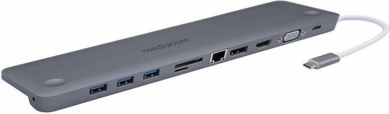 Mediacom MD-C322 laptop-dockingstation & portreplikator Andocken USB 3.2 Gen 1 (3.1 Gen 1) Type-C Grau