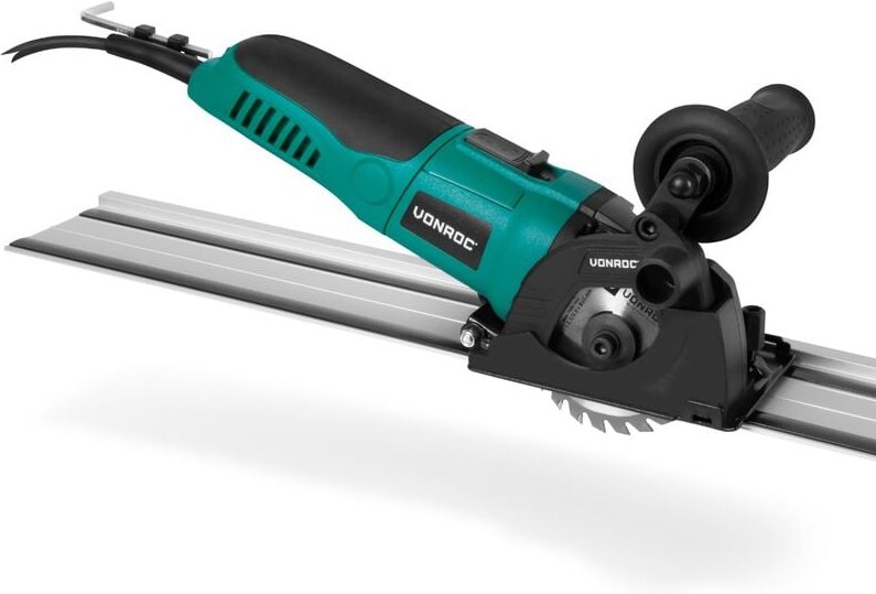 Mini-Kreissäge / Tauchsäge 500W – Ø85mm – Mit Führungsschiene – Variable Drehzahl – Inkl. 3 Sägeblätter