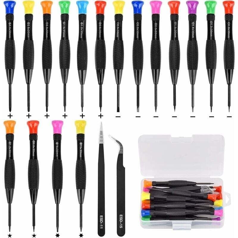 Linghhang - 18-teiliges magnetisches Schraubendreher-Set, Kreuzschlitz-Flachkopf-Pentalobe-Sechskant-Schraubendreher-Set...