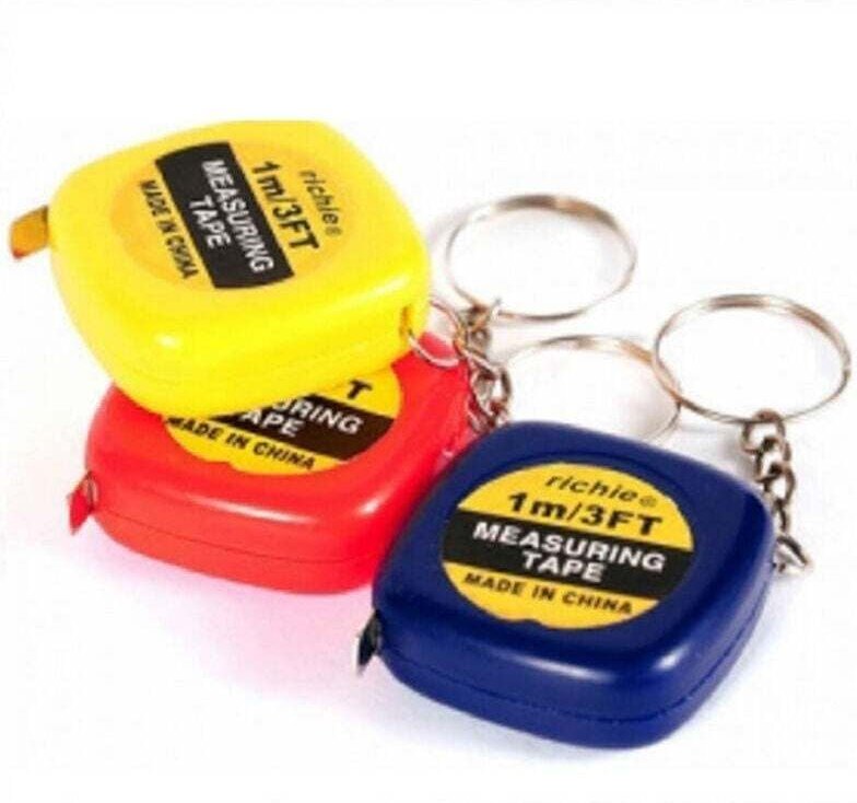 Vtizikl Set 2 Mini Flessometro 1m Metro Flessibile Con Frizione Retrattile Portachiavi -