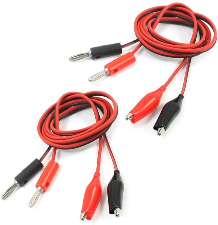 Tlily - Stück Multimeter-Messleitung mit Krokodilklemme zum Bananenstecker, schwarz/rot, 1 m