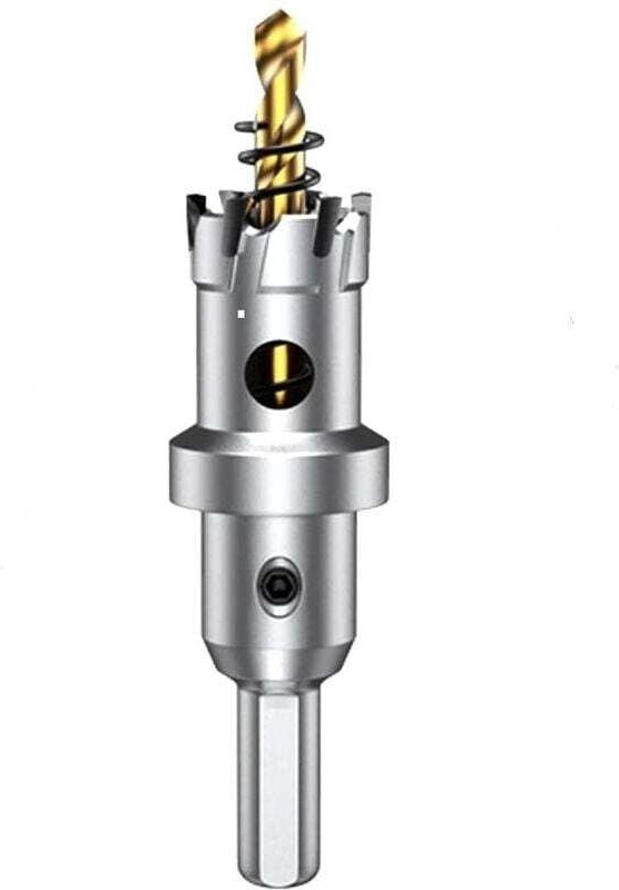 22 mm Hartmetall-Lochsäge, TCT-Lochsägenbohrer mit 1 titanbeschichteten Zentrierbohrer für Edelstahl, Blech…