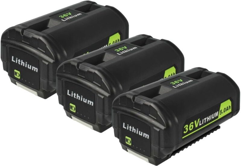 vhbw 3x Akku kompatibel mit Ryobi 40V 14 IN Brushless Chain Saw, 40V 20 IN Brushless Werkzeug (5000 mAh, Li-Ion, 36 V)