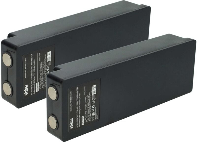 Vhbw - 2x Akku Ersatz für Scanreco 16131, 17162, 592, 1026, 13445 für Industrie-Funkfernsteuerung Fernbedienung (2000 mA...