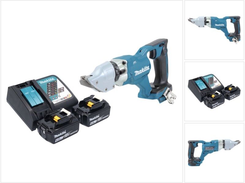 Makita DJS 200 RG Akku Blechschere 18 V 2,0 mm Brushless + 2x Akku 6,0 Ah + Ladegerät