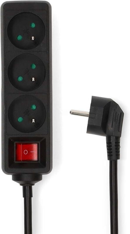 Extension socket type e cee 76 3 way 500 m 3680 w 16 a kind of grounding pin earth 230 v ac 5060 hz socket angle 45 - h0...