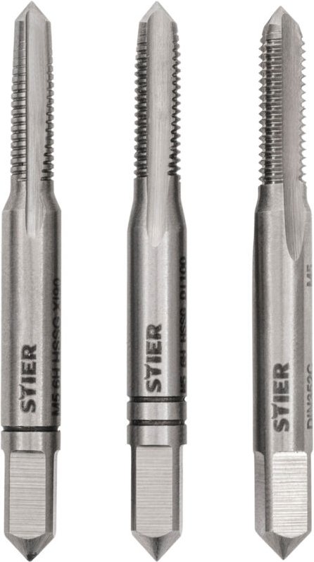 Handgewindebohrer Satz 3-teilig, Vor- Mittel- und Fertigschneider, din 352 hss-g M5, zur Herstellung von DIN13 Innengewi...