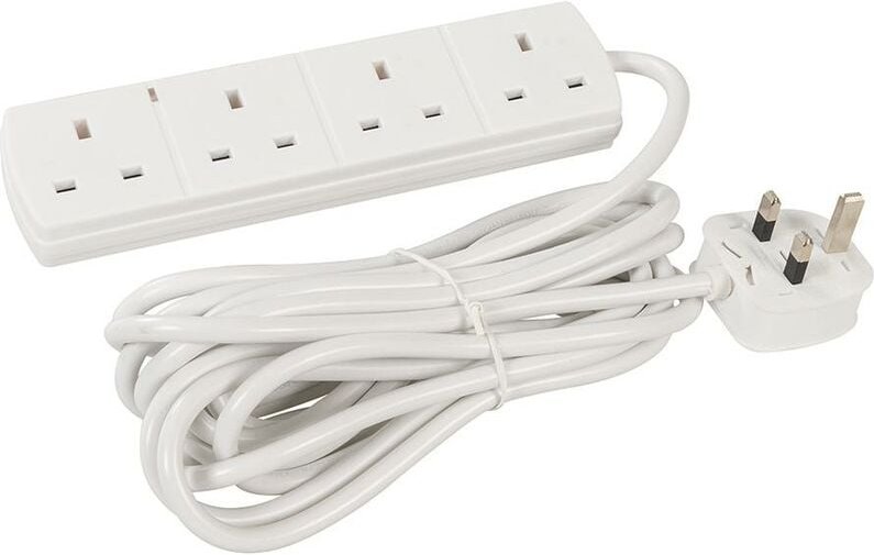 Steckdosenleiste mit Neonanzeige, 230 v 4 Steckdosen, 5 m