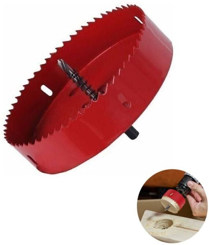 KZQ - Bi-Metall-Lochsäge ø 150 mm, hss M42 Schnellarbeitsstahl, mit Sechskantschaft und Bohrer für Aluminium, Eisen und ...