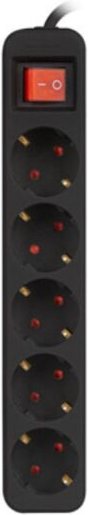 Lanberg - Steckdosenleiste 5 Schukosteckdosen mit schwarzem Schutz 1,5m