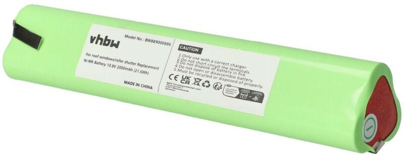Vhbw - Akku Ersatz für Velux 946930, 946933 für Dachfensterrollladen (2000 mAh, 10,8 v, NiMH)