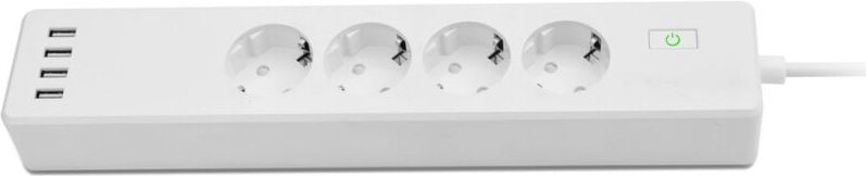 4-fach Steckdosenleiste (Mehrfachsteckdose funktioniert ohne Hub, einzeln schaltbar, Steckdosenleiste mit USB, Mehrfachs...