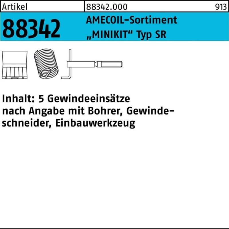 Gewindereparatursortiment r 88342 Minikit M4 Stahl 1 Stück Amecoil