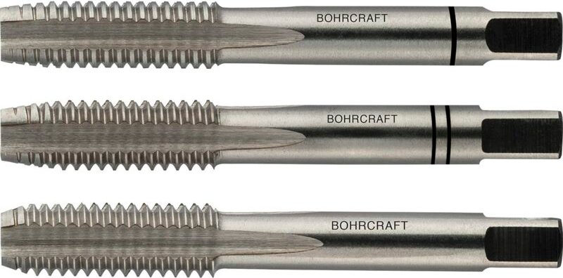 Bohrcraft - Hand Gewindebohrer Satz hssg DIN352UNC amerikanisches Grobgewinde 1/4 Zoll - 3 Stück