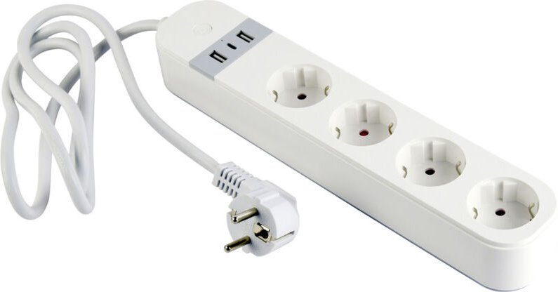 Gembird TSL-PS-S4U-01-W Steckdosenleiste Weiß Schutzkontakt 1 St.