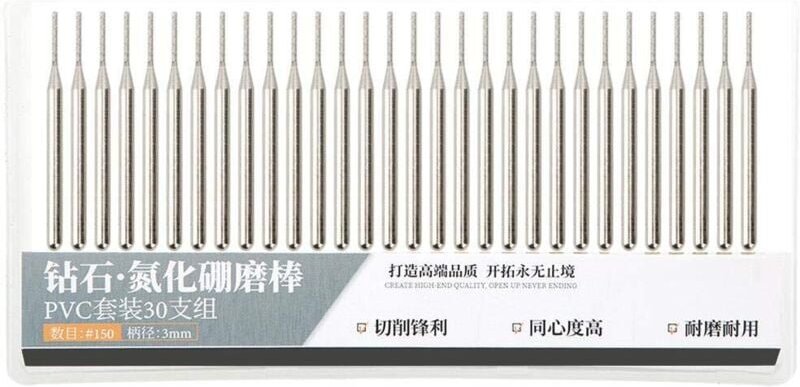 Schleifnadeln, 30 Stück, 1 mm, zylindrische Flachkopf-Schleifnadeln aus Schmirgelpapier für elektrische Schleifmaschinen...
