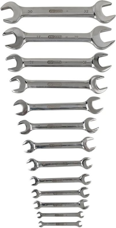 Ks Tools edelstahl Doppel-Maulschlüssel-Satz, 13-tlg, abgewinkelt