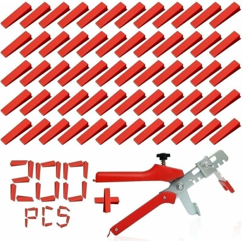 Fliesennivellierungs-Set für Keramikwandkonstruktionen (200 Keile + 1 Klemme)
