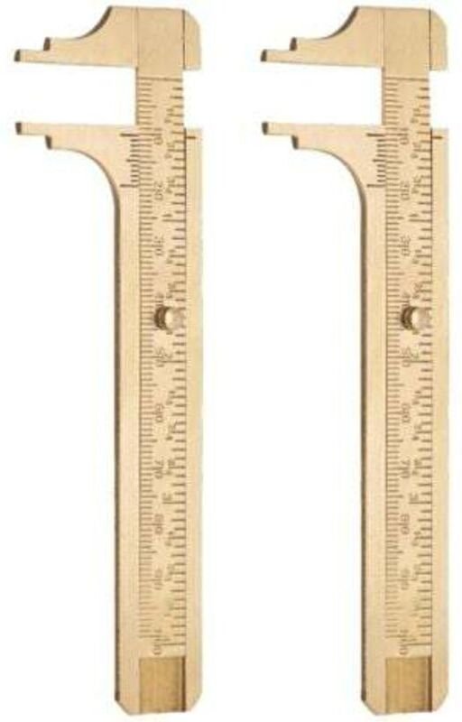2-teiliges Messwerkzeug-Set: Taschenmessschieber, Messinglineal, verschiebbarer Messingmessschieber, tragbarer Messschie...