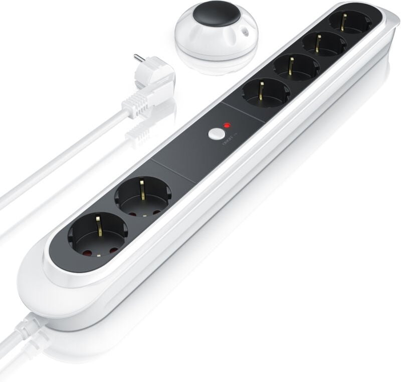 Bearware - Steckdosenleiste Mehrfachsteckdose Steckerleiste 3680W, 6-fach