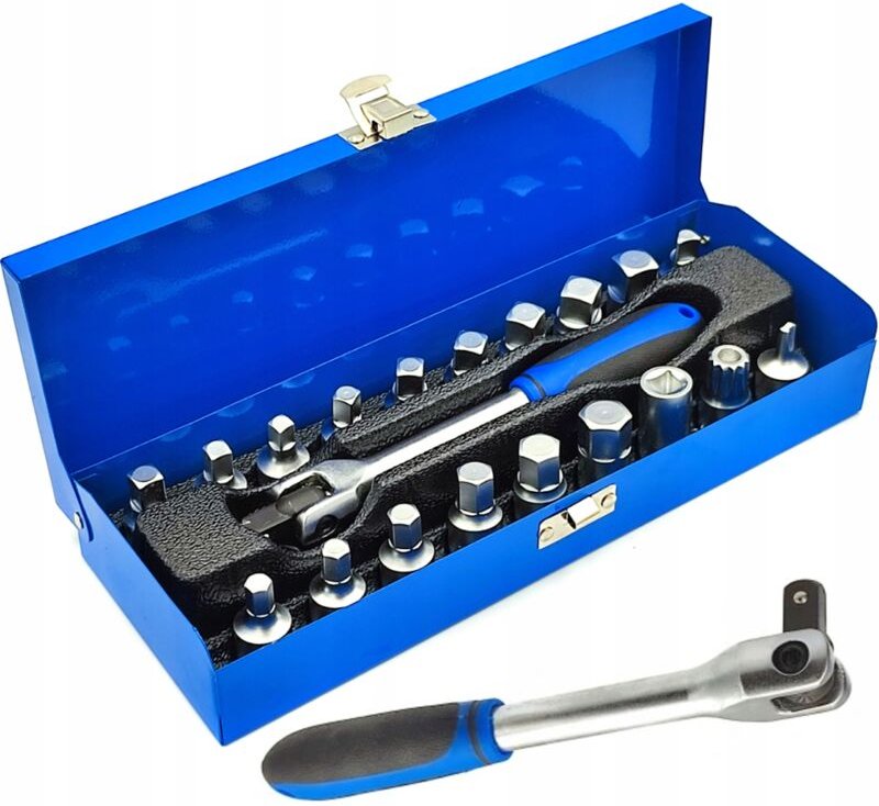 Steckschlüssel für Ölablassschrauben, 20 Stück + 3/8" Gelenkknopf