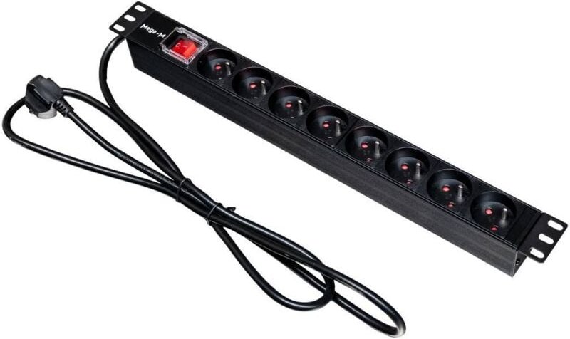 Rack Steckdosenleiste 19" 8 Steckdosen Standard N Stecker